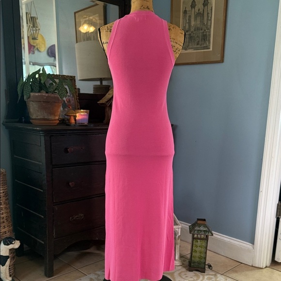 The Drop Gabriela High Neck Sleeveless Maxi Stretch Dress in Rose Pink - Picture 7 of 10